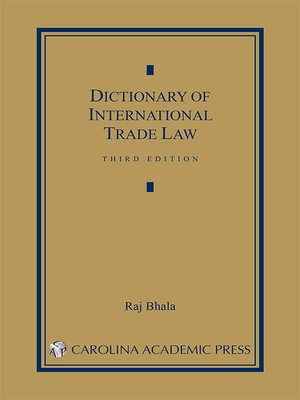 cover image of Dictionary of International Trade Law